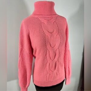 Zenana Outfitters Vibrant Pink Cowl Neck Sweater